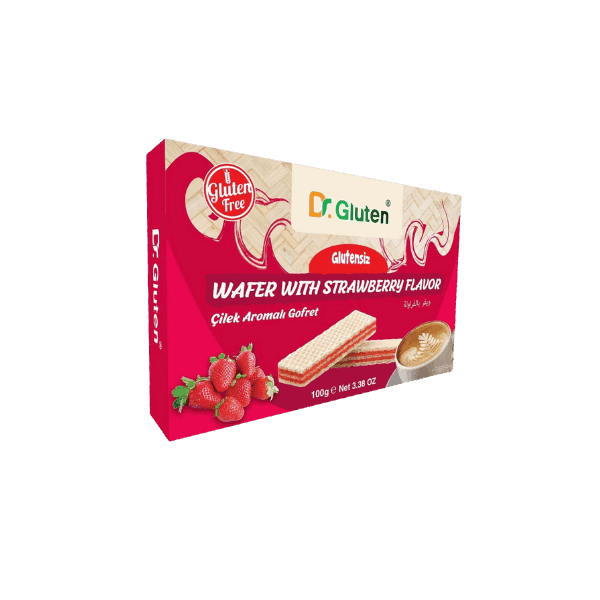 Dr Gluten Qlütensiz  Çiyələkli Vafli 100gr